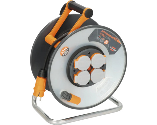 Brennenstuhl Kabeltrommel IP 44 H07RN-F 33 m Verlängerungskabeltrommel mit 33 Meter Kabel und vier Steckdosen