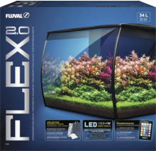 Fluval Flex 2.0 Süßwasseraquarium mit integrierter Filterung, LED-Beleuchtung und Fernbedienung
