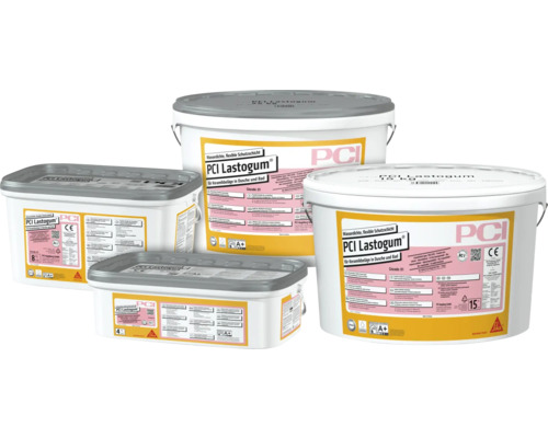 Verschiedene Gebindegrößen PCI Lastogum Dichtmasse für Fliesen in Dusche und Bad