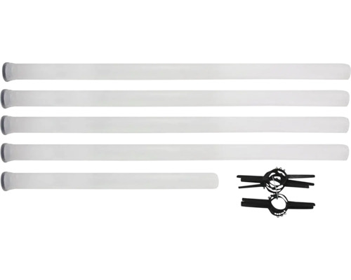 Fünf LED Röhren und zwei Befestigungsklammern