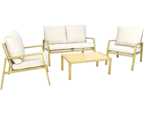 Gartenmöbelset mit Sessel, Zweisitzer Sofa und Tisch