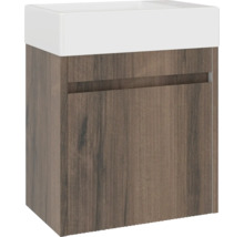 Waschtischunterschrank aus Holz mit Schublade und Keramikwaschbecken