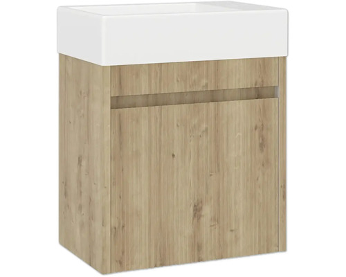 Waschbeckenunterschrank mit einer Schublade und einer weißen Waschtischplatte