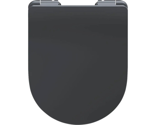 form&style WC-Sitz SAMAR kurz schwarz matt Absenkautomatik und Quick-Release (leicht abnehmbar) Toilettendeckel aus Kunststoff