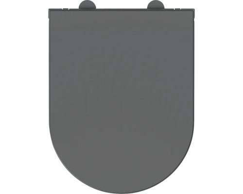 form&style WC-Sitz SAMAR schwarz matt Absenkautomatik und Quick-Release (leicht abnehmbar) Grauer WC-Sitz von oben