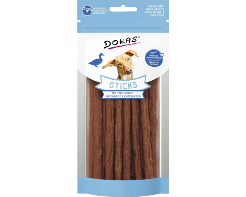 DOKAS Hundesnack Sticks mit Entenbrust, Entenherz und Entenleber, wiederverschliessbar