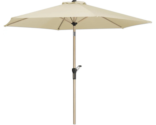 Quadratischer Gartenschirm mit Kurbelmechanismus und Holzständer