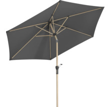 Rechteckiger grauer Sonnenschirm mit Holzrahmen