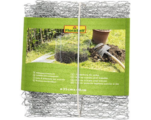 Wühlmausschutzkorb aus Drahtgeflecht, 35 mal 40 Zentimeter
