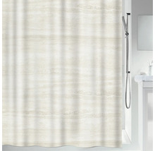 Duschvorhang mit Travertinmuster im Badezimmer