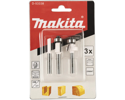 Makita Fräser Set, 3-teilig, für Holzbearbeitung