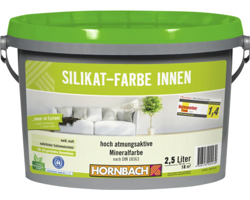 HORNBACH Silikatfarbe Mineralfarbe Innen weiß 2,5 l Eimer Silikatfarbe für Innenräume mit 2,5 Liter Inhalt von Hornbach