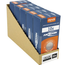 Ansmann CR2430 Lithium Knopfzellen, 3 Volt, 10er Pack in Verkaufsverpackung