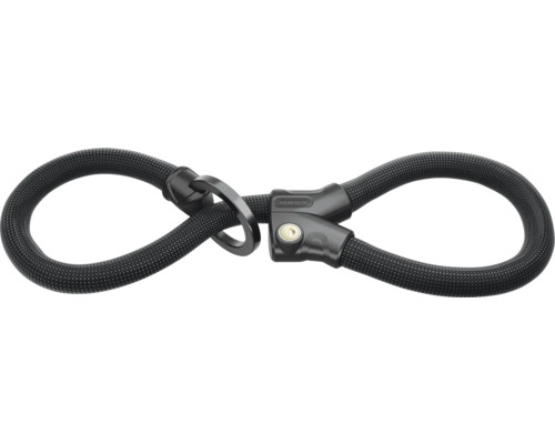 Schwarzes ABUS Kettenschloss mit Textilummantelung und Schlüsselschloss