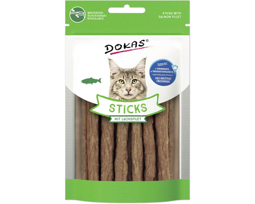 DOKAS Katzensticks mit Lachsfilet in wiederverschließbarer Verpackung