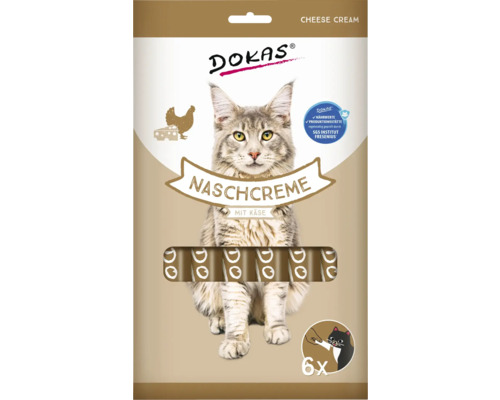 DOKAS Naschcreme mit Käse für Katzen, 6 Stück