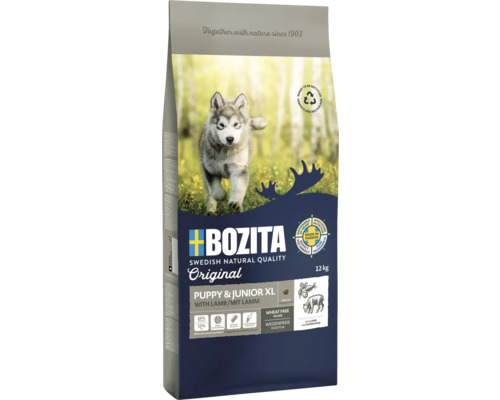 Bozita Puppy und Junior XL Trockenfutter mit Lamm in 12 Kilogramm Packung
