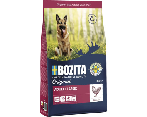 Bozita Adult Classic Trockenfutter mit Huhn für Hunde, 3 Kilogramm