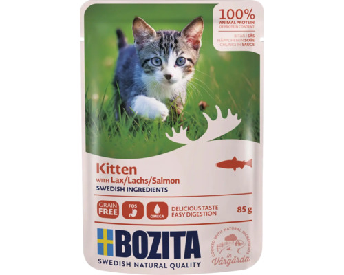 Bozita Kitten Nassfutter mit Lachs in Soße, 85 Gramm