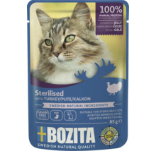 Bozita Katzenfutter Sterilised mit Truthahn, Stückchen in Gelee, 85g