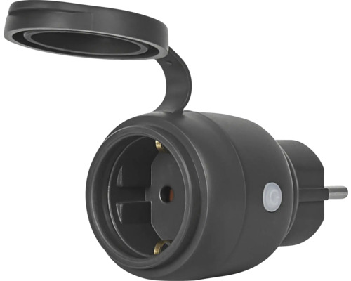 Schutzkontaktsteckdose mit Klappdeckel