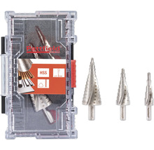 Pattfield Stufenbohrer Set mit transparentem Kunststoffgehäuse