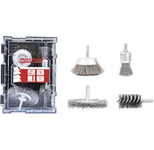 Pattfield Drahtbürsten-Set mit verschiedenen Bürstenaufsätzen in Aufbewahrungsbox