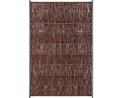Sichtschutzelement aus Weide mit Metallrahmen