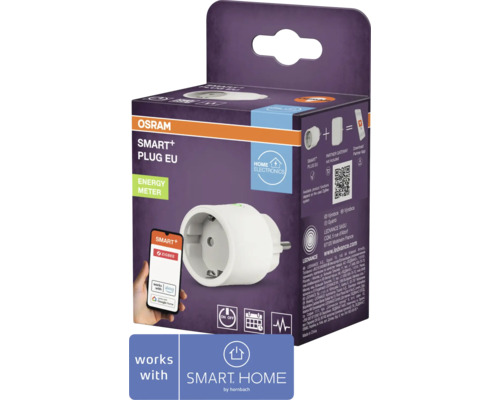 Osram Smart+ Plug 3 weiß intelligente Steckdose - Kompatibel mit SMART HOME by hornbach Osram Smart+ Zwischenstecker für den Innenbereich, Energiemessung