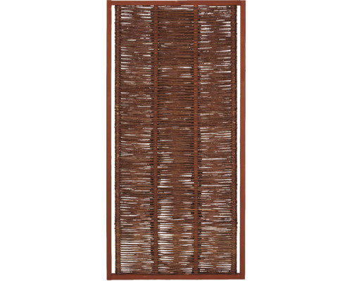 Weidenzaun-Element mit Holzrahmen