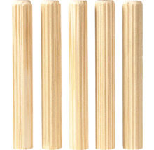 Fünf Dübel aus Holz