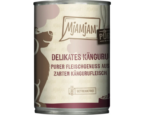 Mjamjam Hundefutter mit zartem Kängurufleisch im Konservendoseformat