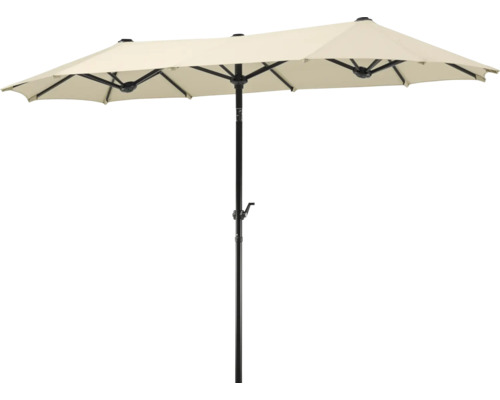 Rechteckiger Doppelschirm mit Mittelstock für den Außenbereich