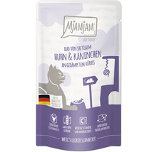 Mjamjam Quetschie Duo Katze Huhn und Kaninchen Nassfutter