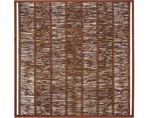 Sichtschutzzaun aus Weide mit Rahmen