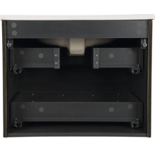 Innenansicht eines Waschtischunterschranks mit Schubladen