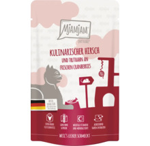 Mjamjam Katzenfutter Kulinarischer Hirsch und Truthahn an frischen Cranberries