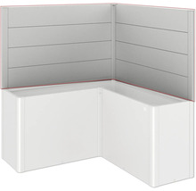 Eckbadewanne mit Paneelenverkleidung und Rückwand