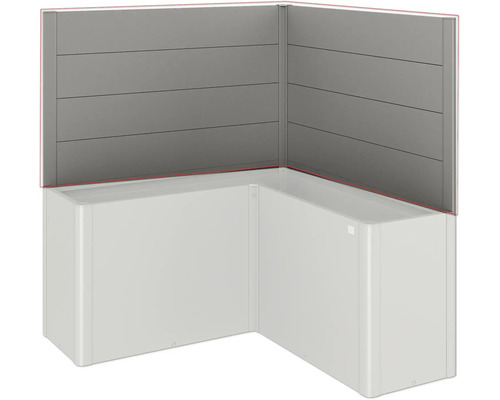 Eckbadewanne mit Seitenverkleidung und horizontaler Wandverkleidung