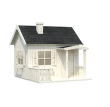 Spielhaus aus Holz mit Dach, Fenster und Tür