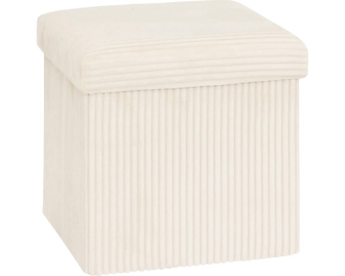 Sitzhocker Cord Elfenbein 38x38x38 cm Hocker mit gerippter Textur
