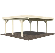Holzcarport mit Flachdach und sechs Pfosten