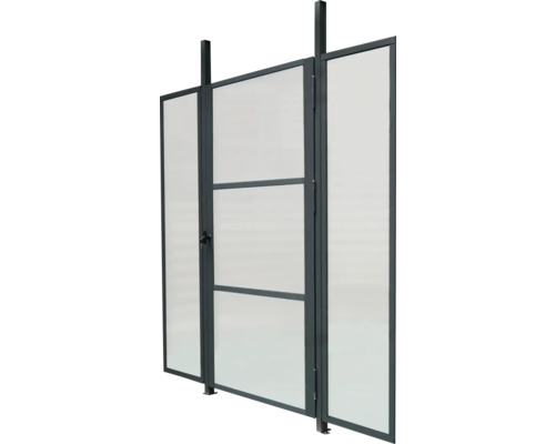 Türelement Floraworld Unterstand Bus 173,2 x 205 cm anthrazit Windschutzwand aus Metall und Glas