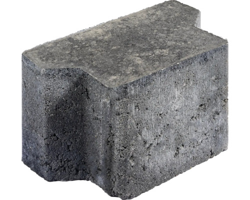 Einzelner Betonpflasterstein mit Nut und Feder