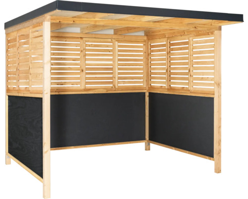 Holz Pavillon mit Dach und Lamellenwänden