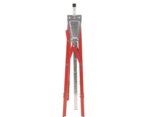 Farbeimerhalter aus Metall mit rotem Gestell