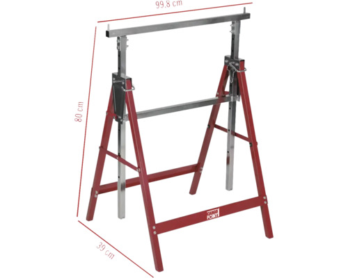 Cargo Point Unterstellbock mit den Maßen 99,8 cm Breite, 80 cm Höhe und 39 cm Tiefe.