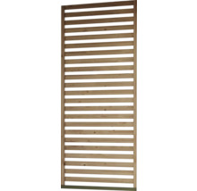 Holzzaun mit horizontalen Lamellen für den Garten