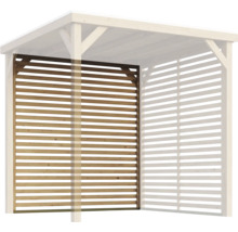 Holzzaun als Sichtschutz für den Gartenpavillon