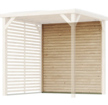 Holzgartenhaus mit Lamellenwand und Holzwand